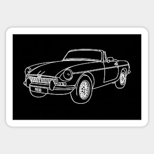 The iconic british roadster drawing in white Sticker